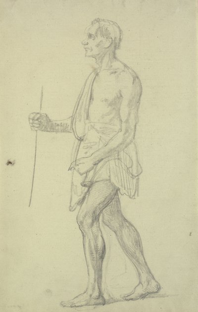 Studio di figura. Uomo in piedi di profilo a sinistra da Wilhelm Marstrand