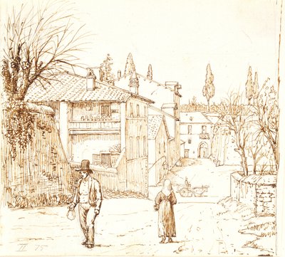 Strada a Roma o in una città nei dintorni di Roma da Wilhelm Marstrand