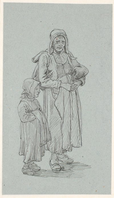 Vecchia donna svedese e bambina da Wilhelm Marstrand