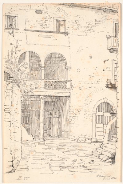 Cortile con parte di un colonnato da Wilhelm Marstrand