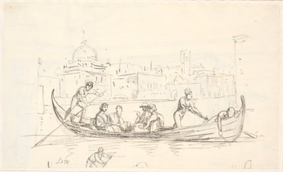 Gondola con due rematori da Wilhelm Marstrand