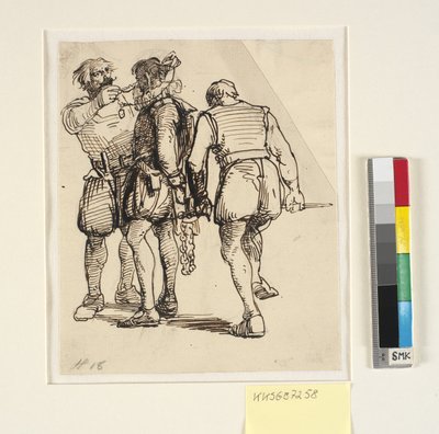Gruppo con Rosenkrantz a destra nel disegno sopra menzionato (kksgb7257) da Wilhelm Marstrand