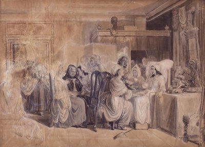 Cartone per "Barselstuen" da Wilhelm Marstrand