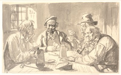 Gioco di carte in una cantina di una locanda da Wilhelm Marstrand