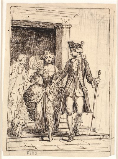 Leandro e Leonora, dietro di loro Henrik e Pernille da Wilhelm Marstrand