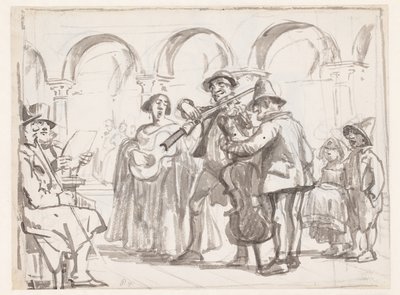 Il musicista in Piazza San Marco, Venezia da Wilhelm Marstrand