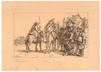 Peer Paars libro 1 canto 5. Il sindaco di Anholt e Jens Blok raccolgono le loro truppe da Wilhelm Marstrand