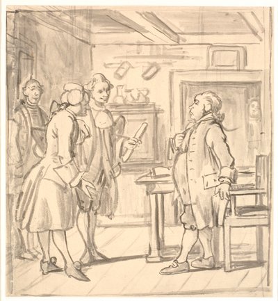 Visita di congratulazioni dei consiglieri. (Il fabbricante di candele politico) da Wilhelm Marstrand