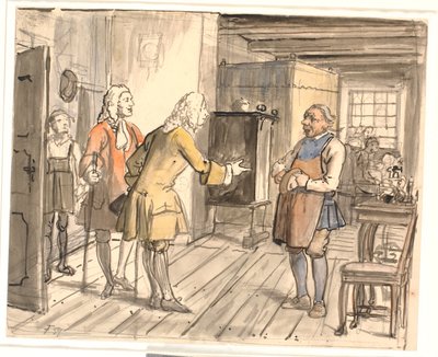 Visita di congratulazioni dei consiglieri. (Il fabbricante di candele politico) da Wilhelm Marstrand