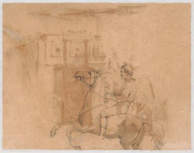 Reitender Bauer auf einem steigenden Pferd da Wilhelm Marstrand