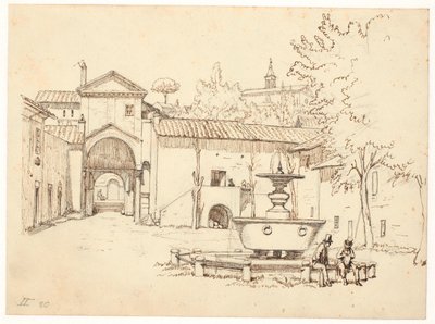 Cortile romano con fontana da Wilhelm Marstrand