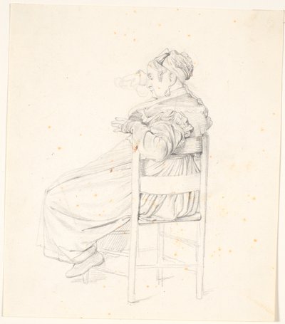 Anziana italiana seduta da Wilhelm Marstrand
