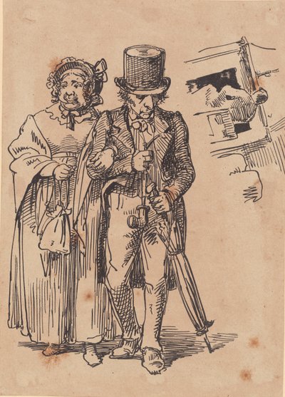 Coppia di anziani cittadini che passeggiano da Wilhelm Marstrand
