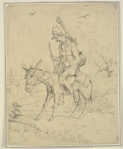 Suonatore su un asino da Wilhelm Marstrand