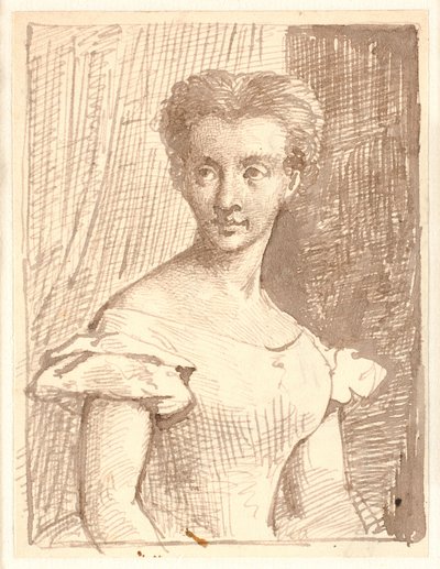 Studio di Arendse Hulegaard, seduta, rivolta a sinistra da Wilhelm Marstrand