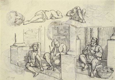 Studi di turco e lazzarone su una scala da Wilhelm Marstrand