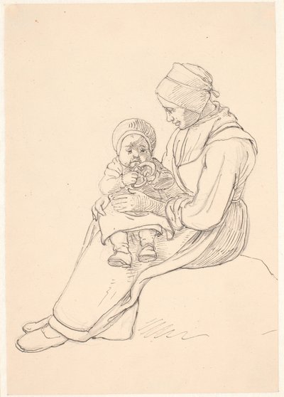 Ragazza svedese con un bambino in grembo da Wilhelm Marstrand