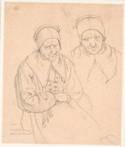 Due studi di una vecchia donna svedese da Wilhelm Marstrand