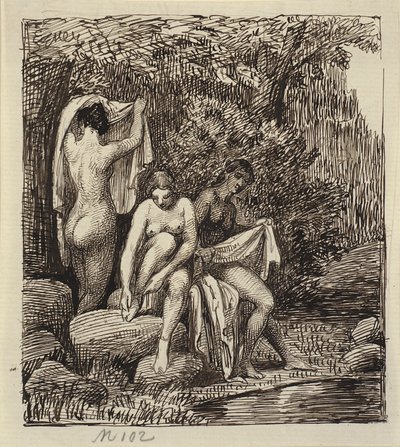 Tre donne che fanno il bagno da Wilhelm Marstrand