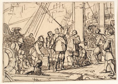 Bozzetto per il dipinto nella cappella di Chr. 4 a Roskilde "Chr. 4 sulla Trinità" da Wilhelm Marstrand