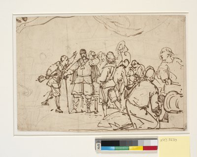 Bozza per il dipinto nella cappella di Chr. 4 a Roskilde "Chr. 4 sulla Trinità" da Wilhelm Marstrand