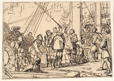 Bozzetto per il dipinto nella cappella di Chr. 4 a Roskilde "Chr. 4 sulla Trinità" da Wilhelm Marstrand