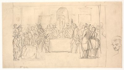 Bozza per la scena finale di Il naufragio felice da Wilhelm Marstrand