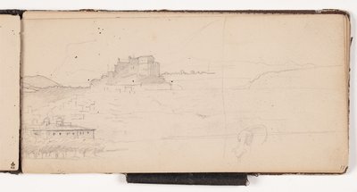Vista verso una città in un paesaggio montano italiano da Wilhelm Marstrand