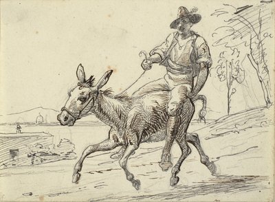 Giovane uomo cavalca un asino da Wilhelm Marstrand