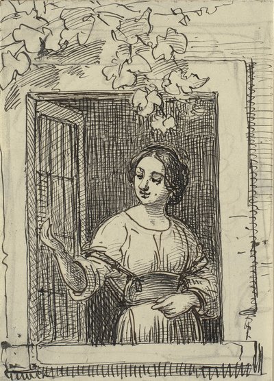 Giovane ragazza alla finestra da Wilhelm Marstrand