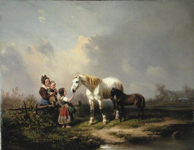 Nutrire la giumenta e il puledro da Wilhelm Meyerheim