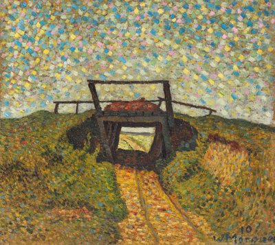 Paesaggio con un piccolo ponte vicino a Soest, 1910 da Wilhelm Morgner
