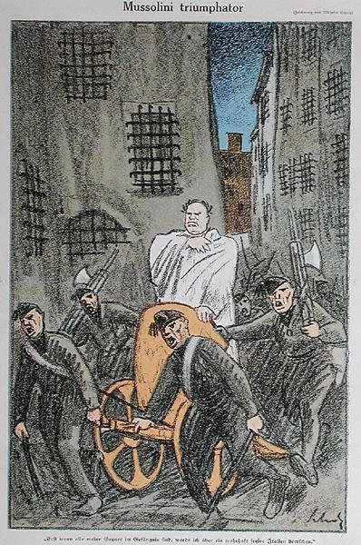 Mussolini Triumphator, caricatura da 