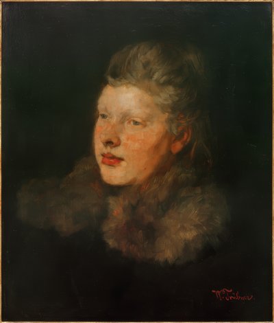 Bionda con pelliccia da Wilhelm Trübner