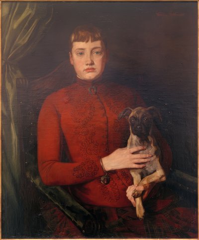 Signora con cagnolino da Wilhelm Trübner