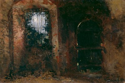Finestra della cantina nel castello di Heidelberg da Wilhelm Trübner