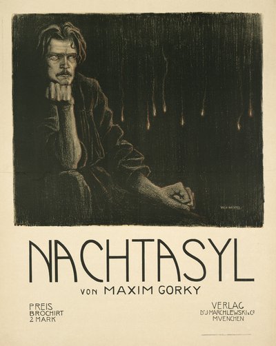 Poster per la pièce teatrale I bassifondi di M. Gorky, c. 1903 da Wilhelm Wachtel