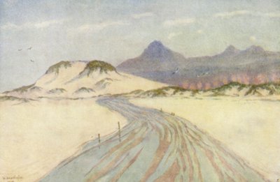 Sulla spiaggia di Fish Hoek, montagne di Nord Hoek in lontananza da Wilhelm Westhofen