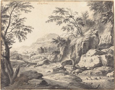 Paesaggio classico con cascata da Wilhelm von Bemmel