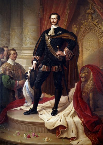 Ritratto a figura intera di Massimiliano II Giuseppe, Re di Baviera da Wilhelm von Kaulbach