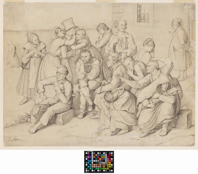 Il manicomio (grafite su carta bianca, stesa) da Wilhelm von Kaulbach