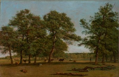 Pascoli presso Dietramszell (Paesaggio con vecchie querce) da Wilhelm von Kobell