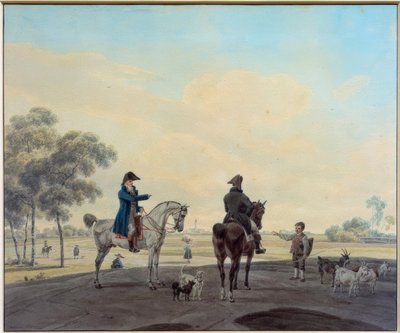 Due cavalieri davanti a un paesaggio da Wilhelm von Kobell