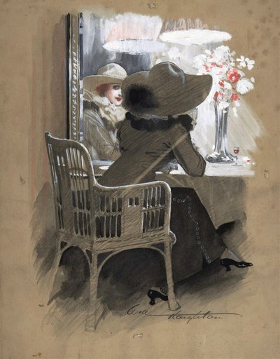 Ritratto di una Donna Seduta a un Tavolo, c.1896 da Will Houghton