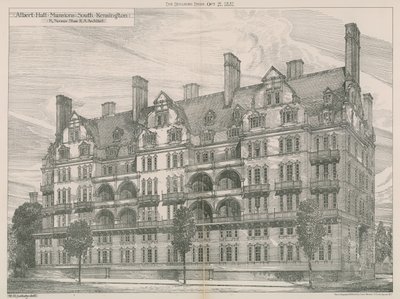 Albert Hall Mansions, South Kensington, Londra da Willam Richard Lethaby