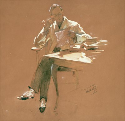 Il professore (chacoal, pastello e gouache su carta) da Willard Leroy Metcalf