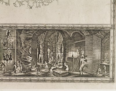 Le miniere di sale di Wieliczka, vicino a Cracovia, producevano circa un terzo delle entrate dei re polacchi... (incisione) da Willem (c.1597-1660) Hondius