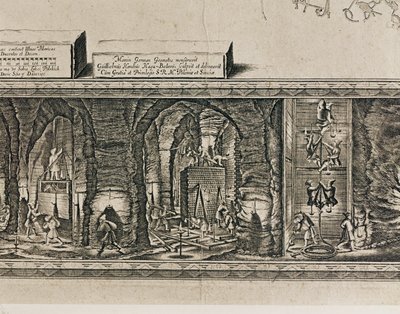 Le miniere di sale di Wieliczka, vicino a Cracovia, producevano circa un terzo delle entrate dei re polacchi... (incisione) da Willem (c.1597-1660) Hondius
