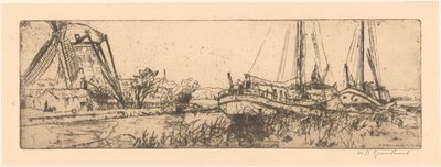 De Vliet da Willem Adrianus Grondhout (signed by artist)