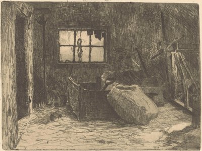 Interno di un fienile da Willem Adrianus Grondhout (signed by artist)